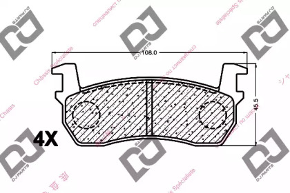 Комплект тормозных колодок DJ PARTS BP1450